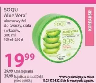 Aloesowy żel do twarzy, ciała i włosów Aloe Vera