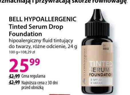 Fluid hipoalergiczny tintujący do twarzy Tinted Serum Drop Foundation