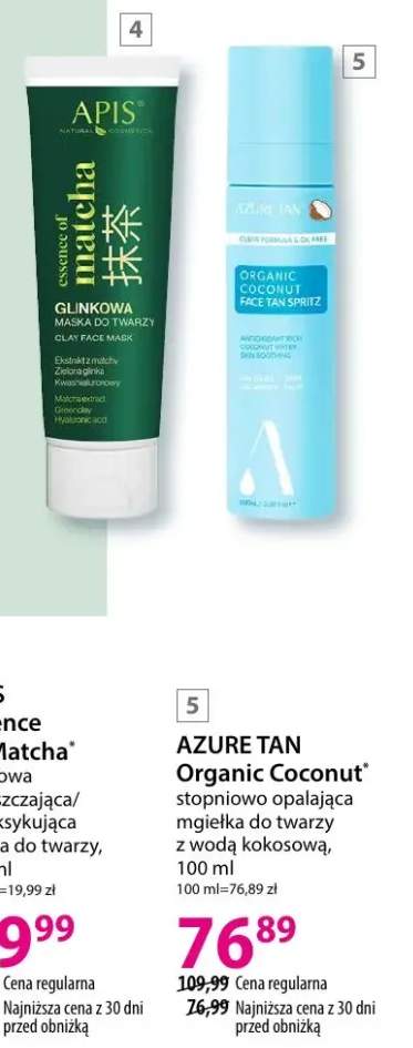 Mgiełka stopniowo opalająca do twarzy z wodą kokosową