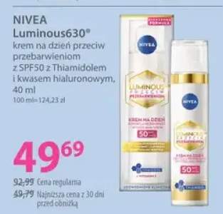 Krem na dzień przeciw przebarwieniom z SPF50 z Thiamidolem i kwasem hialuronowym Nivea Luminous630