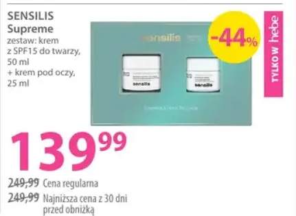 Zestaw Sensilis Supreme krem z SPF15 do twarzy + krem pod oczy