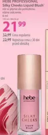 Róż w płynie Hebe Professional Silky Cheeks Liquid Blush