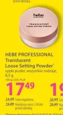 Sypki puder Hebe Professional Translucent Loose Setting Powder