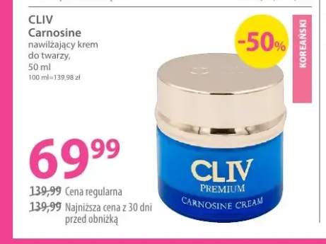 Nawilżający krem do twarzy Cliv Carnosine