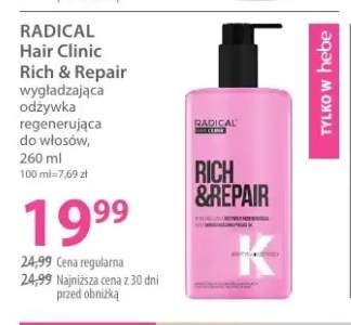 Wygładzająca odżywka regenerująca do włosów Radical Hair Clinic Rich & Repair