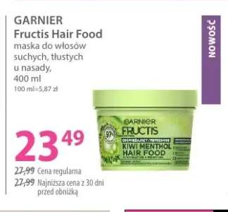 Maska do włosów suchych, tłustych u nasady Garnier Fructis Hair Food Kiwi Menthol