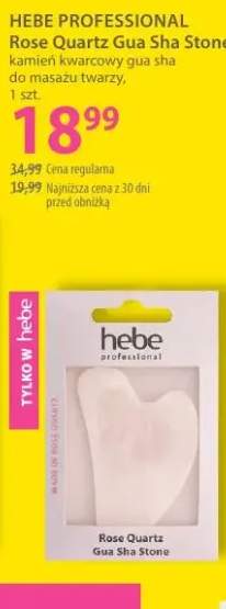 Kamień kwarcowy gua sha do masażu twarzy HEBE PROFESSIONAL Rose Quartz Gua Sha Stone