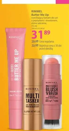 Nawilżający balsam do ust z peptydami i skwalanem RIMMEL Butter Me Up