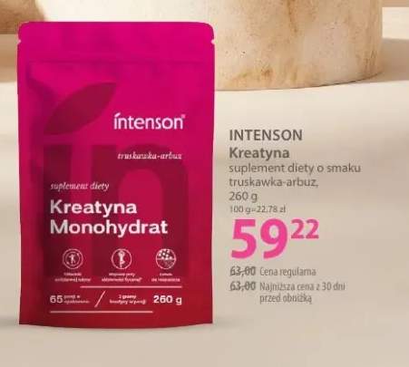 Suplement diety Kreatyna Monohydrat o smaku truskawka-arbuz Intenson