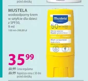 Wodoodporny krem w sztyfcie dla dzieci z SPF50 MUSTELA