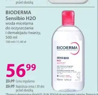 Woda micelarna do oczyszczania i demakijażu twarzy BIODERMA Sensibio H2O