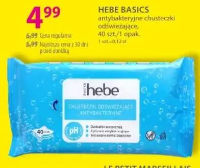 Antybakteryjne chusteczki odświeżające HEBE BASICS