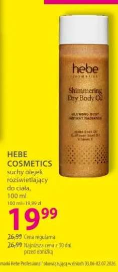 Suchy olejek rozświetlający do ciała HEBE COSMETICS
