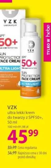 Ultra lekki krem do twarzy z SPF50+ VZK