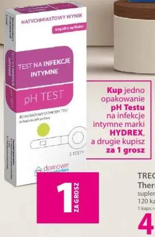 Jednorazowy domowy test do badania pH pochwy Hydrex