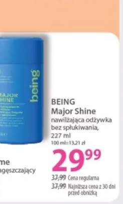 Nawilżająca odżywka do włosów bez spłukiwania BEING Major Shine