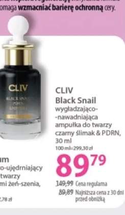 Wygładzająco-nawadniająca ampułka do twarzy czarny ślimak & PDRN CLIV Black Snail