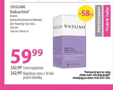 Krem przeciwzmarszczkowy do twarzy na noc Yasumi Bakuchiol