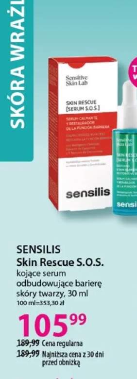 Kojące serum odbudowujące barierę skóry twarzy Sensilis Skin Rescue S.O.S.