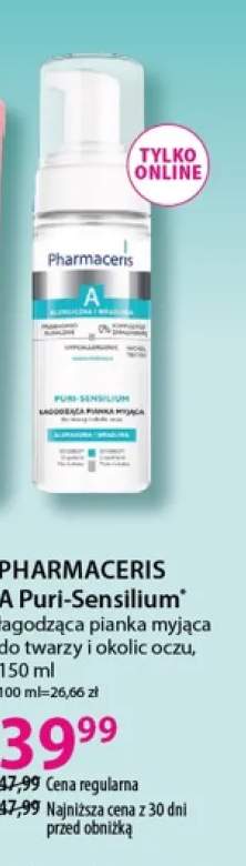Łagodząca pianka myjąca do twarzy i okolic oczu Pharmaceris A Puri-Sensilium