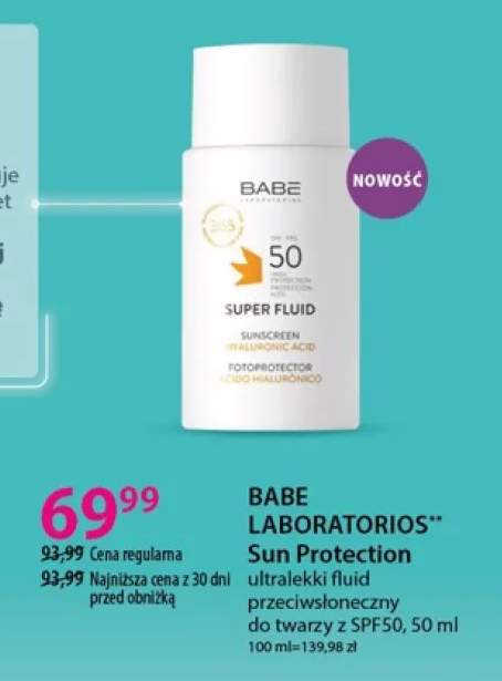 Ultralekki fluid przeciwsłoneczny do twarzy BABE LABORATORIOS Sun Protection SPF50
