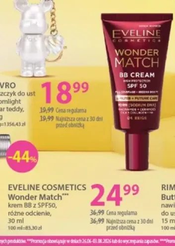 Krem BB Eveline Cosmetics Wonder Match SPF50