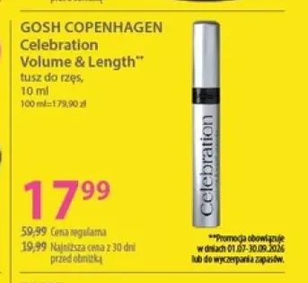 Tusz do rzęs Gosh Copenhagen Celebration Volume & Length