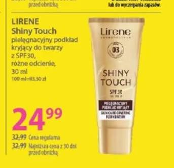 Pielęgnacyjny podkład kryjący do twarzy Lirene Shiny Touch
