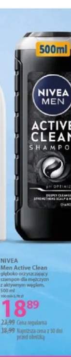 Szampon do włosów Nivea Men Active Clean głęboko oczyszczający