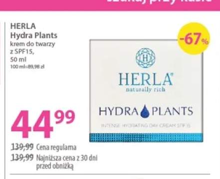 Krem do twarzy Herla Hydra Plants SPF15