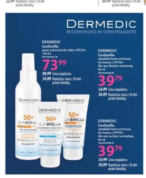 Spray ochronny do ciała Dermedic Sunbrella SPF50+ +2 warianty