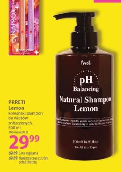Koreański szampon do włosów Prreti Lemon