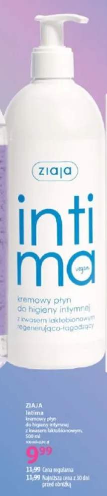 Kremowy płyn do higieny intymnej Ziaja Intima