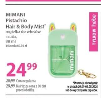 Mgiełka do włosów i ciała Mimani Pistachio Hair & Body Mist