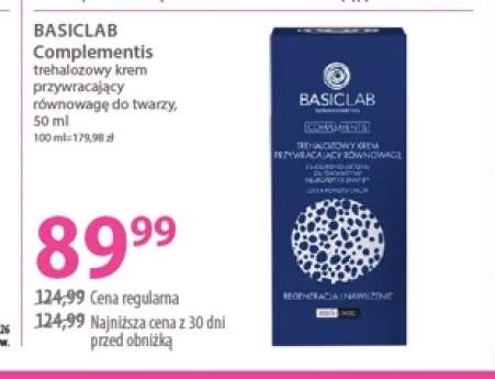 Trehalozowy krem przywracający równowagę do twarzy Basiclab Complementis