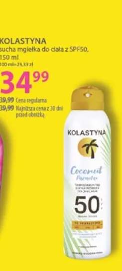 Sucha mgiełka do ciała Kolastyna Coconut Paradise SPF50