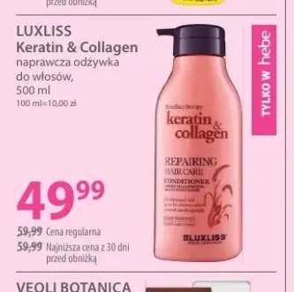 Naprawcza odżywka do włosów Keratin & Collagen Luxliss
