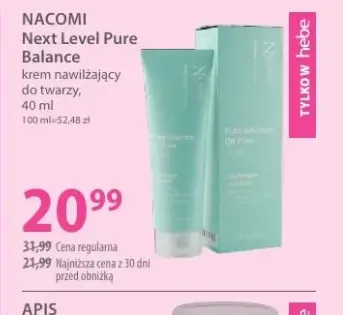 Krem nawilżający do twarzy Next Level Pure Balance Nacomi