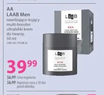 Nawilżająco-kojący multi-booster ultralekki krem do twarzy LAAB Men AA