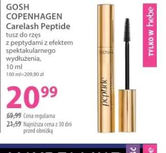 Tusz do rzęs Carelash Peptide z peptydami z efektem spektakularnego wydłużenia GOSH Copenhagen