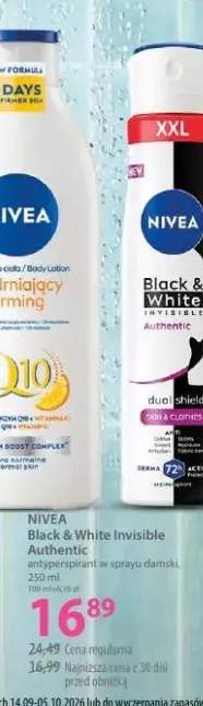 Antyperspirant w sprayu damski Black & White Invisible Authentic Nivea