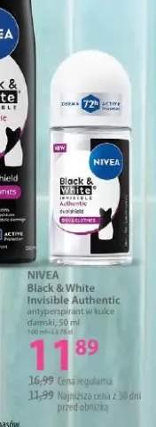 Antyperspirant w kulce damski Black & White Invisible Authentic Nivea