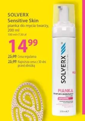 Pianka do mycia twarzy Sensitive Skin Solverx