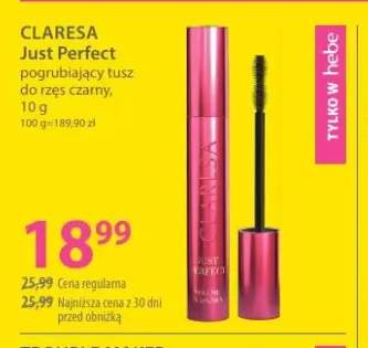 Tusz do rzęs pogrubiający czarny Just Perfect Claresa