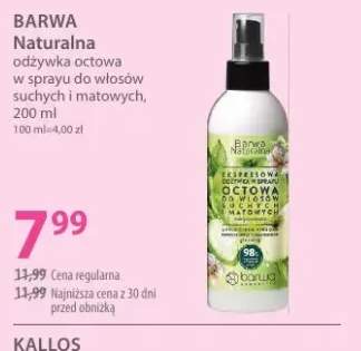 Naturalna odżywka octowa w sprayu do włosów suchych i matowych Barwa