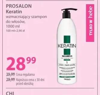 Keratin wzmacniający szampon do włosów Prosalon