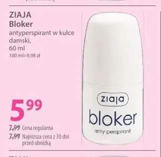 Antyperspirant w kulce damski Bloker Ziaja