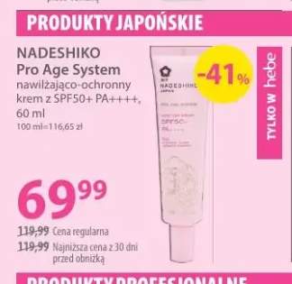 Nawilżająco-ochronny krem z SPF50+ PA++++ Nadeshiko Pro Age System
