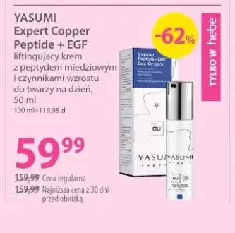Liftingujący krem z peptydem miedziowym i czynnikami wzrostu do twarzy na dzień Yasumi Expert Copper Peptide + EGF