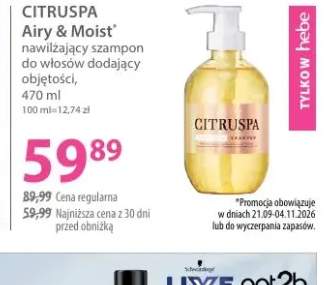 Szampon do włosów nawilżający dodający objętości Airy & Moist Citruspa